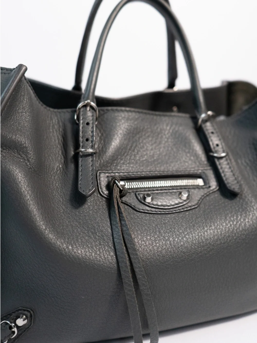 Balenciaga Grey Leather Tote with Zip-Trim Details - Picture 5 of 5